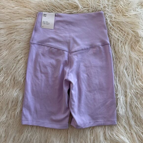 Nike Dri-FIT One High-Waisted 7" Biker Short Lilac Size XS - Picture 5 of 11